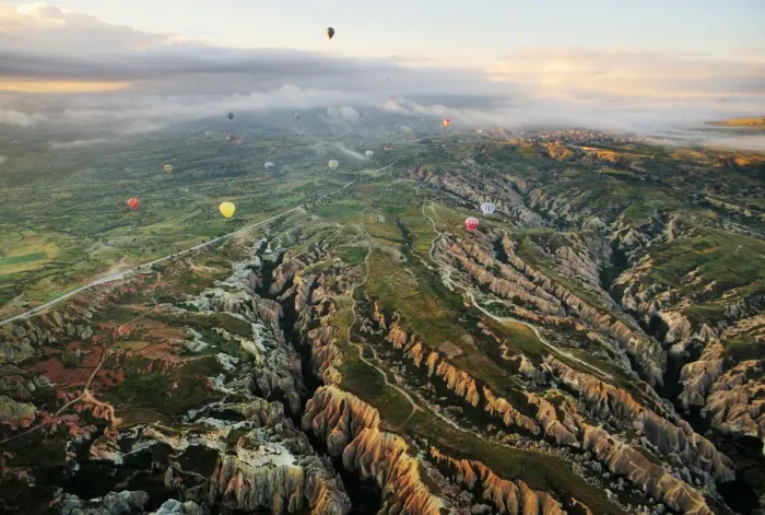 Framed Print : Hot air ballons over Cappadocia, Turkey Framed Print : Hot air ballons over Cappadocia, Turkey