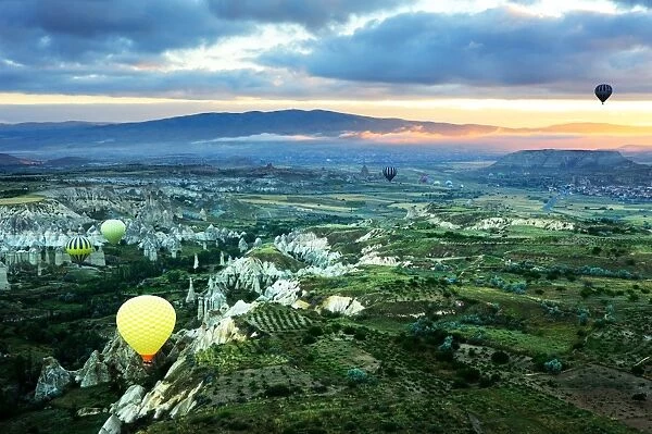 Hot air balloon trip in the morning in Cappadocia