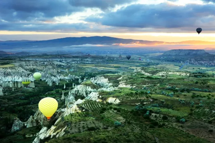 Framed Print : Hot air balloon trip in the morning in Cappadocia Framed Print : Hot air balloon trip in the morning in Cappadocia