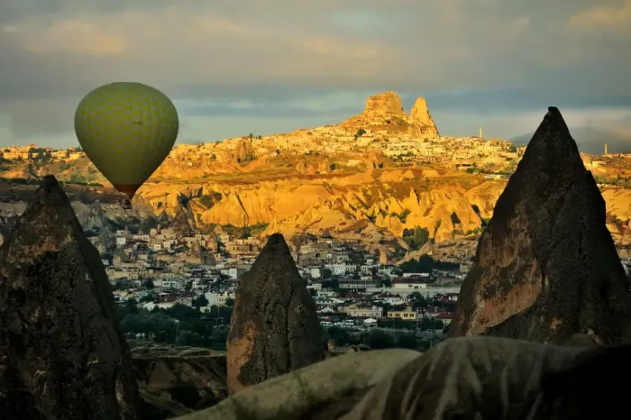 Framed Print : Hot air balloon trip in the morning in Cappadocia Framed Print : Hot air balloon trip in the morning in Cappadocia