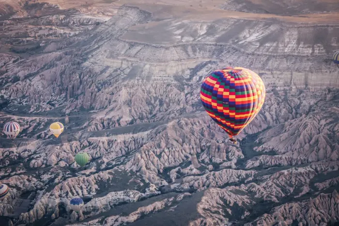 Framed Print : Hot air ballooning in the sunrise in Cappadocia Framed Print : Hot air ballooning in the sunrise in Cappadocia