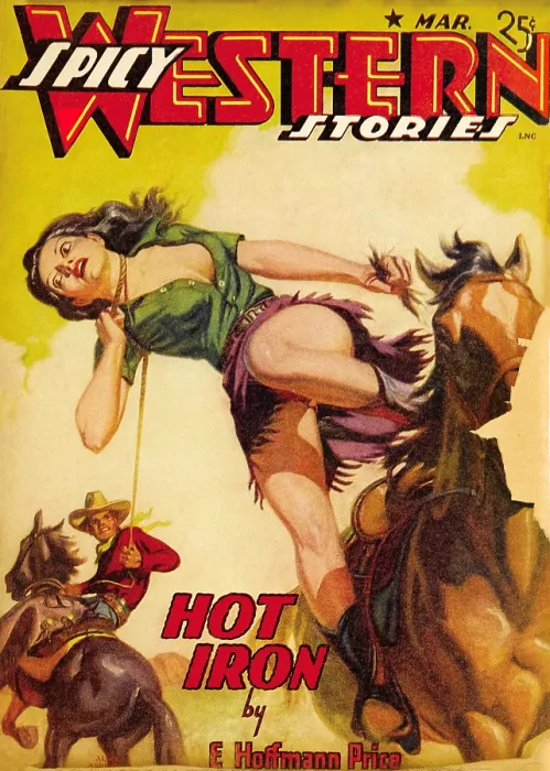 Framed Print : Hot Iron. Spicy Western Stories March 1942 Framed Print : Hot Iron. Spicy Western Stories March 1942