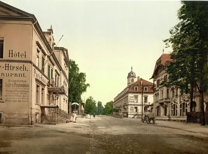 Framed Print : Hotel weisser Deer, Dresden, Saxony, c. 1890, Germany, Historic, digitally restored reproduction from a 19th century original Framed Print : Hotel weisser Deer, Dresden, Saxony, c. 1890, Germany, Historic, digitally restored reproduction from a 19th century original