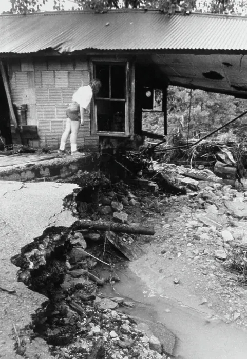 Framed Print : House Destroyed by Flood Waters Framed Print : House Destroyed by Flood Waters