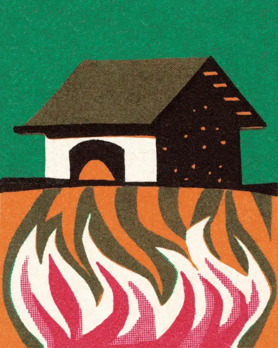 Framed Print : House on fire Framed Print : House on fire