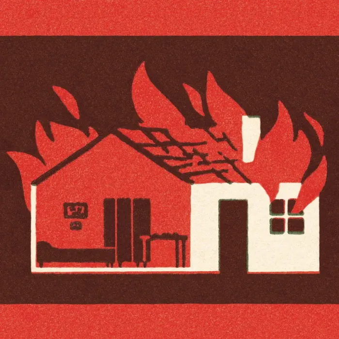Framed Print : House on fire Framed Print : House on fire