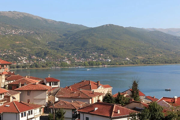 House roofs of Ohrid city and Lake Ohrid, Macedonia