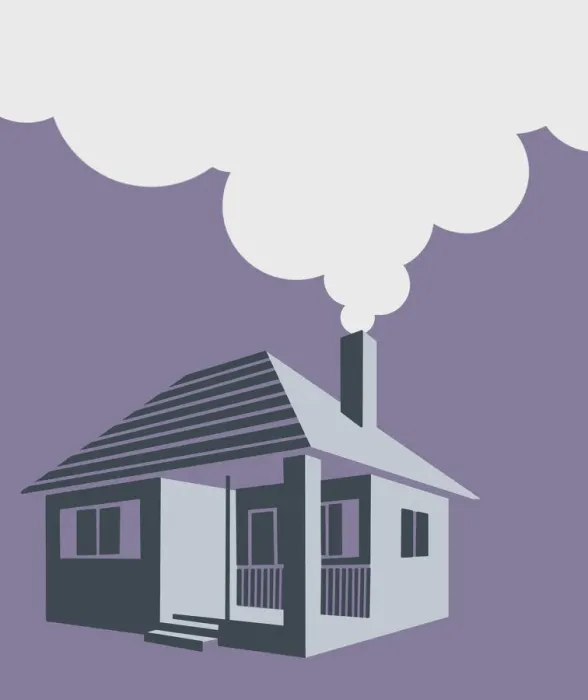 Framed Print : House With Smoke Framed Print : House With Smoke