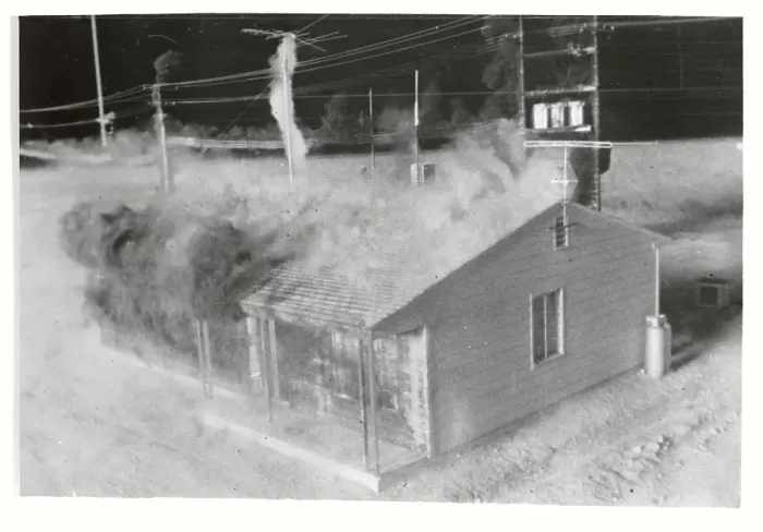 Framed Print : House Used in H-Bomb Test 1955 Framed Print : House Used in H-Bomb Test 1955