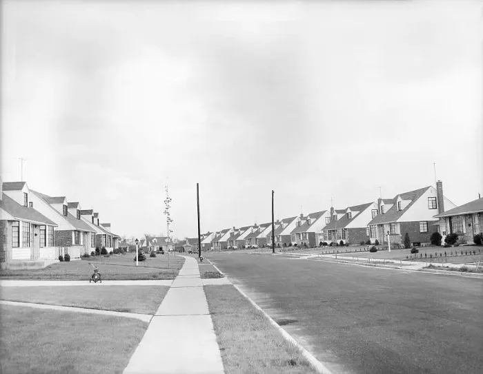 Framed Print : Houses In Levittown, Long Island Framed Print : Houses In Levittown, Long Island