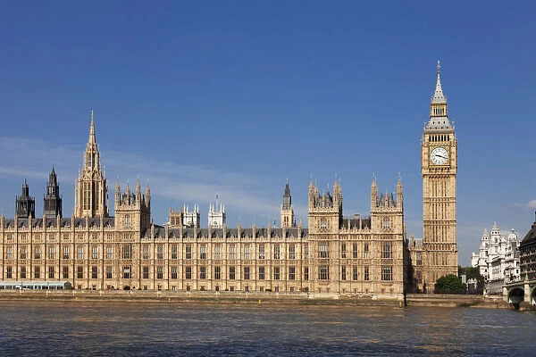 Houses of Parliament, Big Ben, River Thames, Westminster Bridge, Thames, London, England, United Kingdom