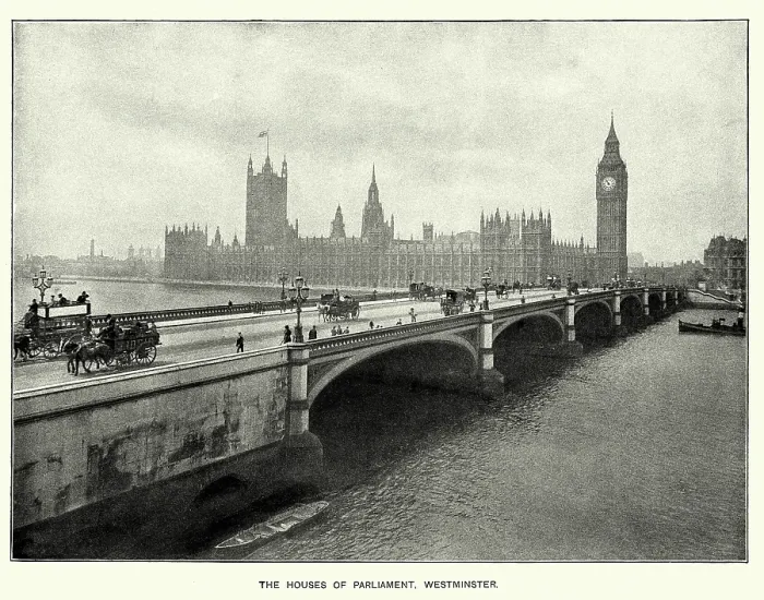 Framed Print : Houses of Parliament and Westminster Bridge, London, 1897 Framed Print : Houses of Parliament and Westminster Bridge, London, 1897