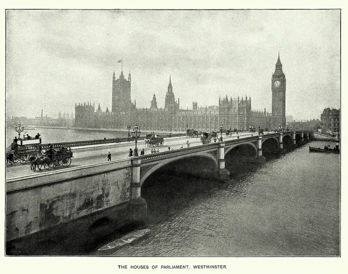 Framed Print : Houses of Parliament and Westminster Bridge, London, 1897 Framed Print : Houses of Parliament and Westminster Bridge, London, 1897