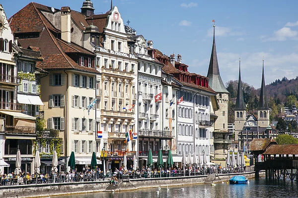 Houses at the waterfront, Lucerne, Switzerland