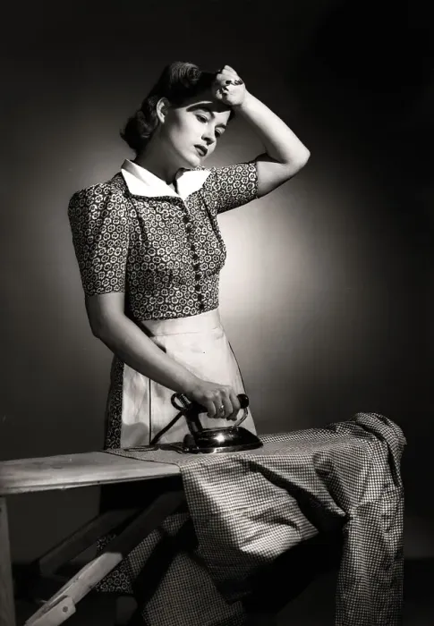 Framed Print : Housewife Ironing Shirt Framed Print : Housewife Ironing Shirt