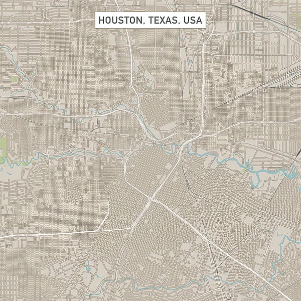 Houston Texas US City Street Map