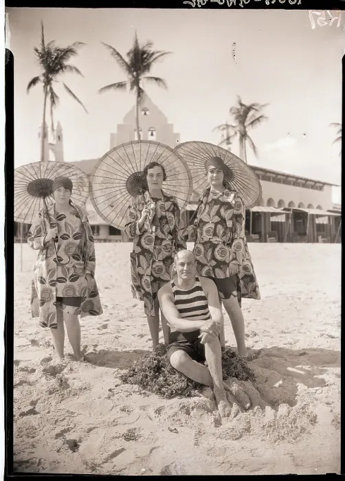 Framed Print : Howard Brokaw and Daughters on Beach Framed Print : Howard Brokaw and Daughters on Beach