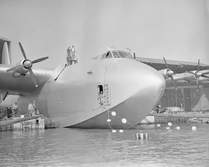 Framed Print : Howard Hughes Atop The Spruce Goose Framed Print : Howard Hughes Atop The Spruce Goose