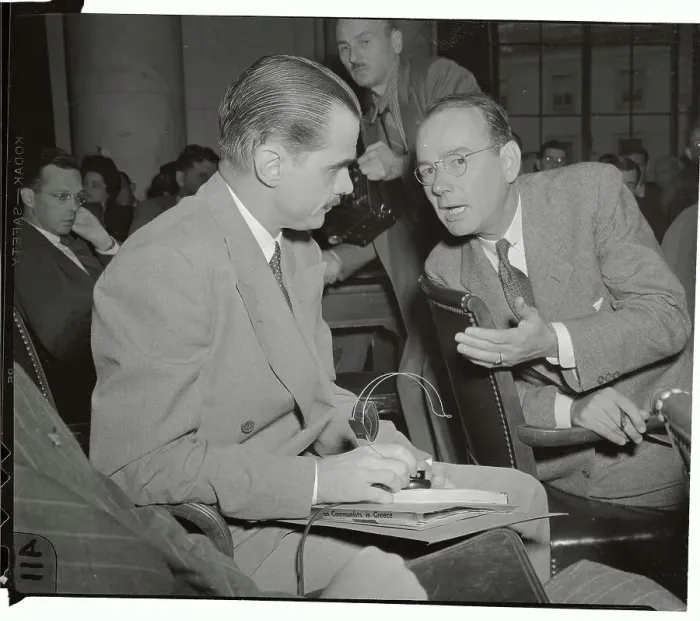 Framed Print : Howard Hughes with Attorney Thomas A Slack