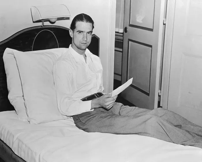 Framed Print : Howard Hughes After Breaking Transcontinental Flight Record Framed Print : Howard Hughes After Breaking Transcontinental Flight Record