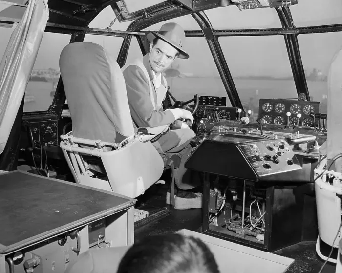 Framed Print : Howard Hughes in Cockpit of Spruce Goose Framed Print : Howard Hughes in Cockpit of Spruce Goose