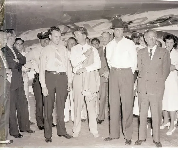 Framed Print : Howard Hughes And His Flight Crew Framed Print : Howard Hughes And His Flight Crew