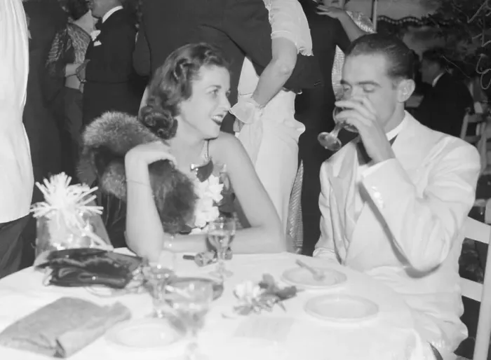 Framed Print : Howard Hughes with Gloria Baker at Party Framed Print : Howard Hughes with Gloria Baker at Party