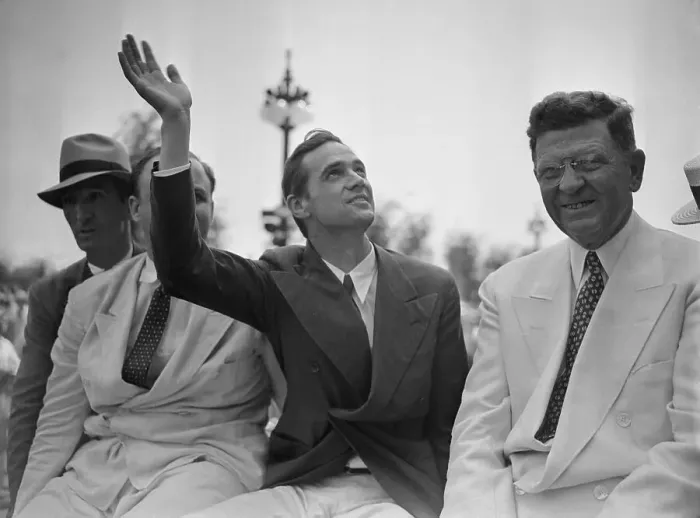 Framed Print : Howard Hughes at Parade in Chicago Framed Print : Howard Hughes at Parade in Chicago