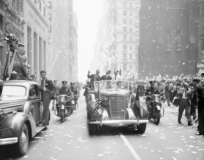 Framed Print : Howard Hughes During Parade in His Honor Framed Print : Howard Hughes During Parade in His Honor