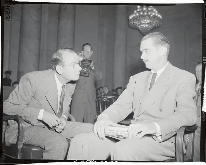 Framed Print : Howard Hughes Talking with Attorney Framed Print : Howard Hughes Talking with Attorney