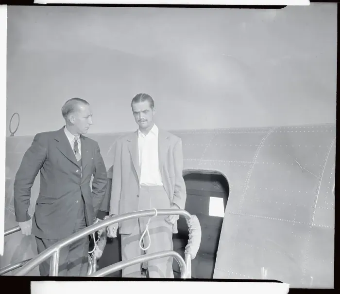 Framed Print : Howard Hughes Talking with Harry P Cain Framed Print : Howard Hughes Talking with Harry P Cain