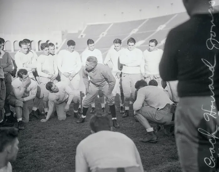 Framed Print : Howard Jones Coaching His Football Team