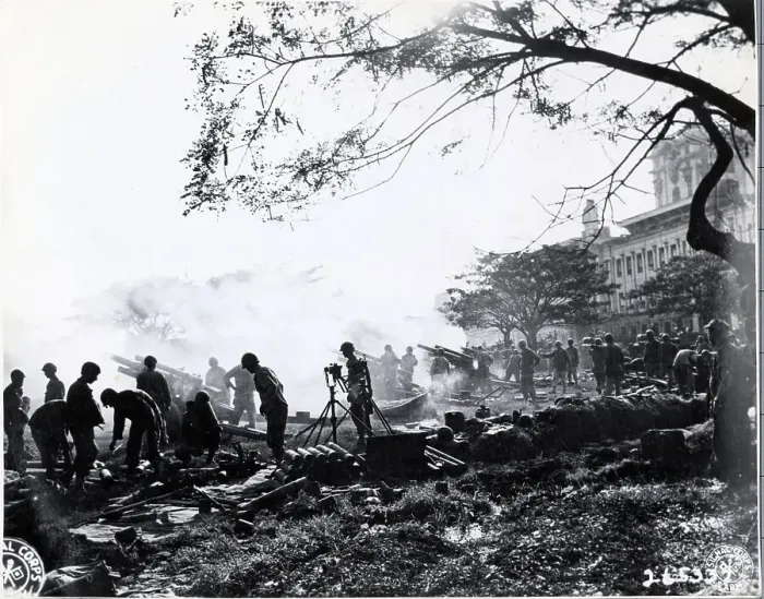 Framed Print : Four Howitzers Being Operated By Soldier Framed Print : Four Howitzers Being Operated By Soldier
