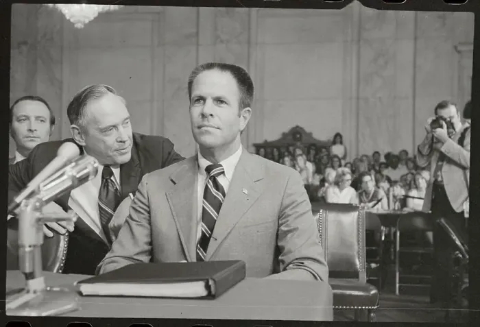 Framed Print : H.R. Haldeman Listening to Attorney Framed Print : H.R. Haldeman Listening to Attorney