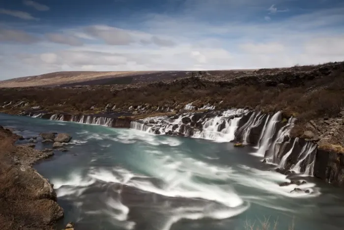 Framed Print : Hraunfossar waterfalls, Husafell, Iceland, Europe Framed Print : Hraunfossar waterfalls, Husafell, Iceland, Europe