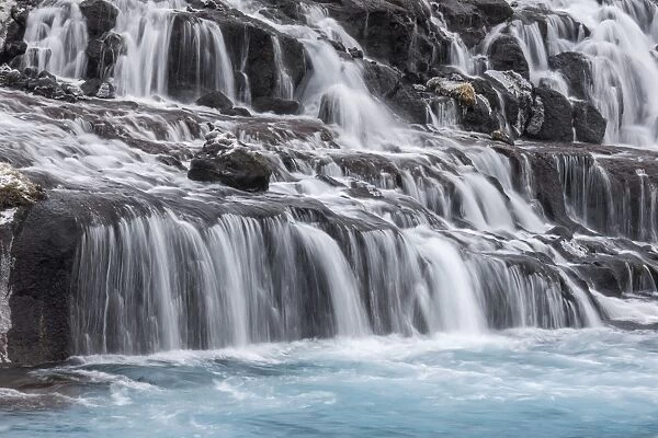 Hraunfossar waterfalls, near Husafell, Iceland