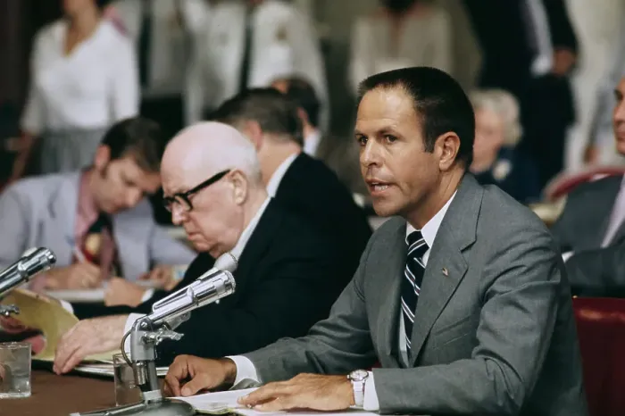 Framed Print : H.R.Haldeman At Watergate Hearing
