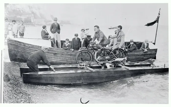 Framed Print : H.S. Perrey on His Watercraft Framed Print : H.S. Perrey on His Watercraft