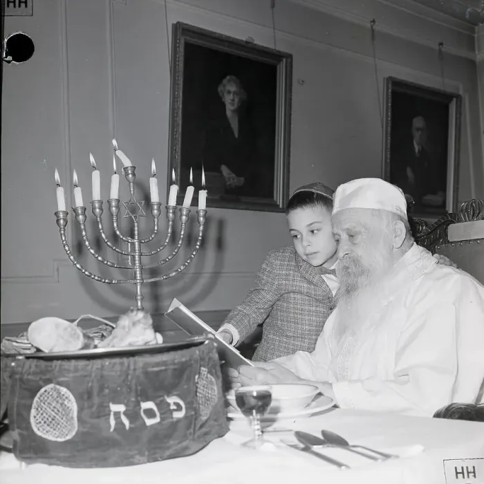 Framed Print : H.Tripp Explains Passover To H.Brook, Boy Framed Print : H.Tripp Explains Passover To H.Brook, Boy