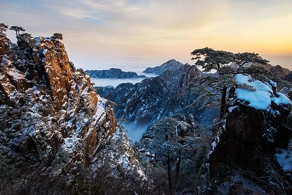 Huangshan Mountain in winter season