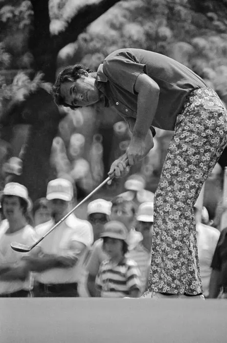 Framed Print : Hubert Green Deciding his Next Swing