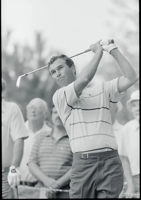 Framed Print : Hubert Green Teeing Off Framed Print : Hubert Green Teeing Off