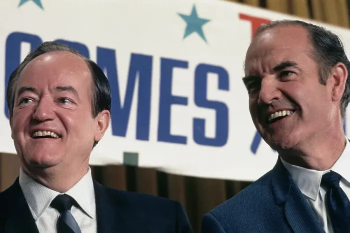 Framed Print : Hubert H Humphrey And George McGovern