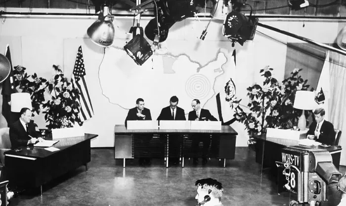 Framed Print : Hubert H. Humphrey and John F. Kennedy During Debate Framed Print : Hubert H. Humphrey and John F. Kennedy During Debate