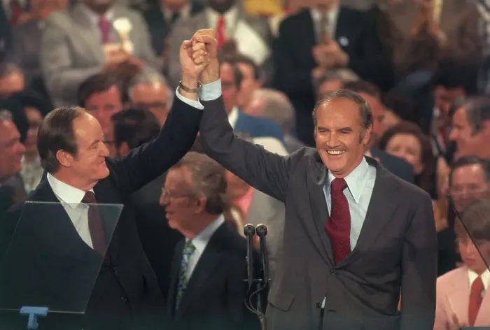 Framed Print : Hubert Humphrey Congratulating George McGovern Framed Print : Hubert Humphrey Congratulating George McGovern