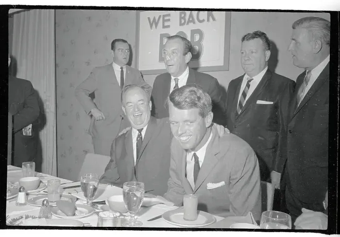 Framed Print : Hubert Humphrey Eating Breakfast With Robert Kennedy Framed Print : Hubert Humphrey Eating Breakfast With Robert Kennedy