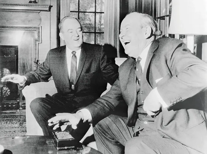 Framed Print : Hubert Humphrey and Lester Pearson Framed Print : Hubert Humphrey and Lester Pearson
