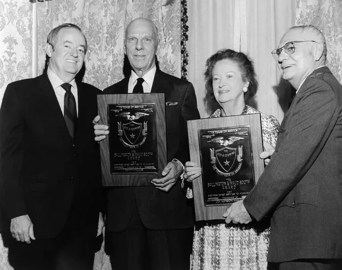 Framed Print : Hubert Humphrey Standing with Social and Magazine Officials Framed Print : Hubert Humphrey Standing with Social and Magazine Officials