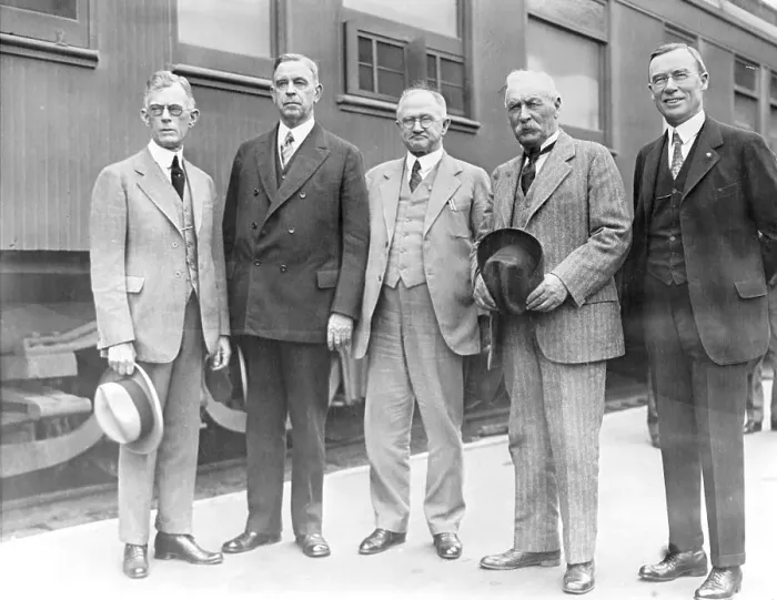 Framed Print : Hubert Work, Arthur S. Bent, William Mulholland, George E. Cryer, and Other Posing