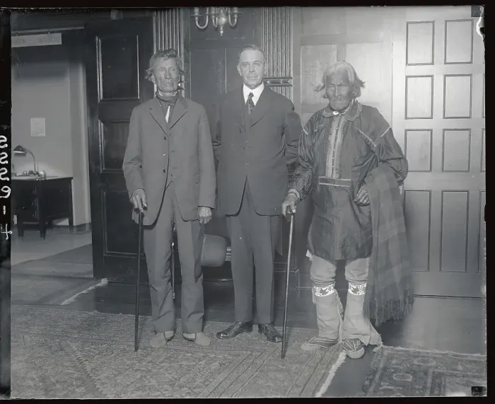 Framed Print : Hubert Work with Two Native American Representatives